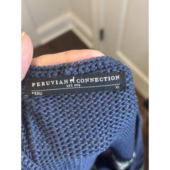 Peruvian Connection South Western Pattern Sweater, Cotton, XL - Picture 4 of 6